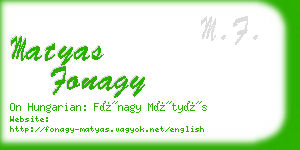 matyas fonagy business card